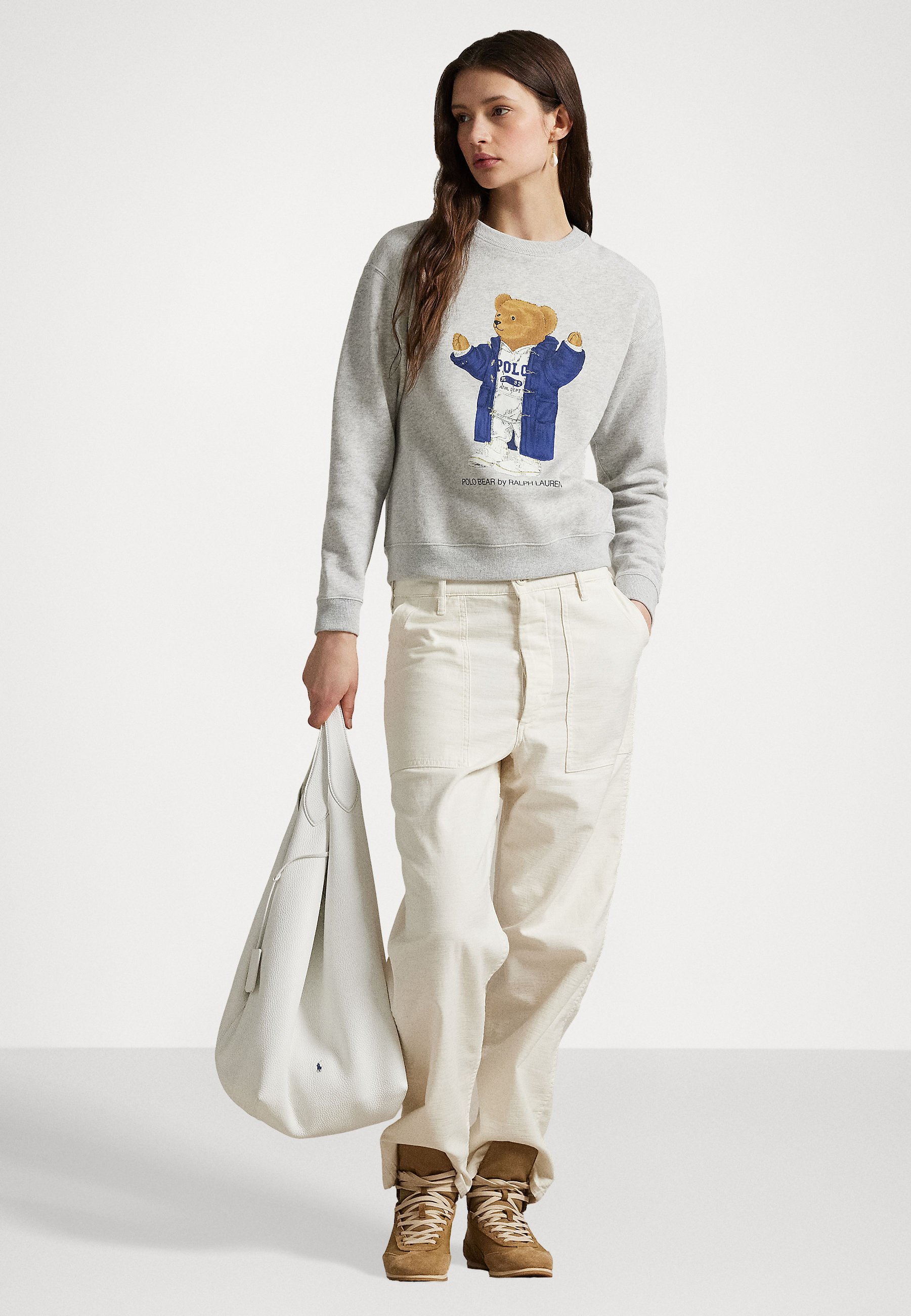 Polo Ralph Lauren POLO BEAR FLEECE CREWNECK - Sweatshirt - licht rookgrijs gemêleerd