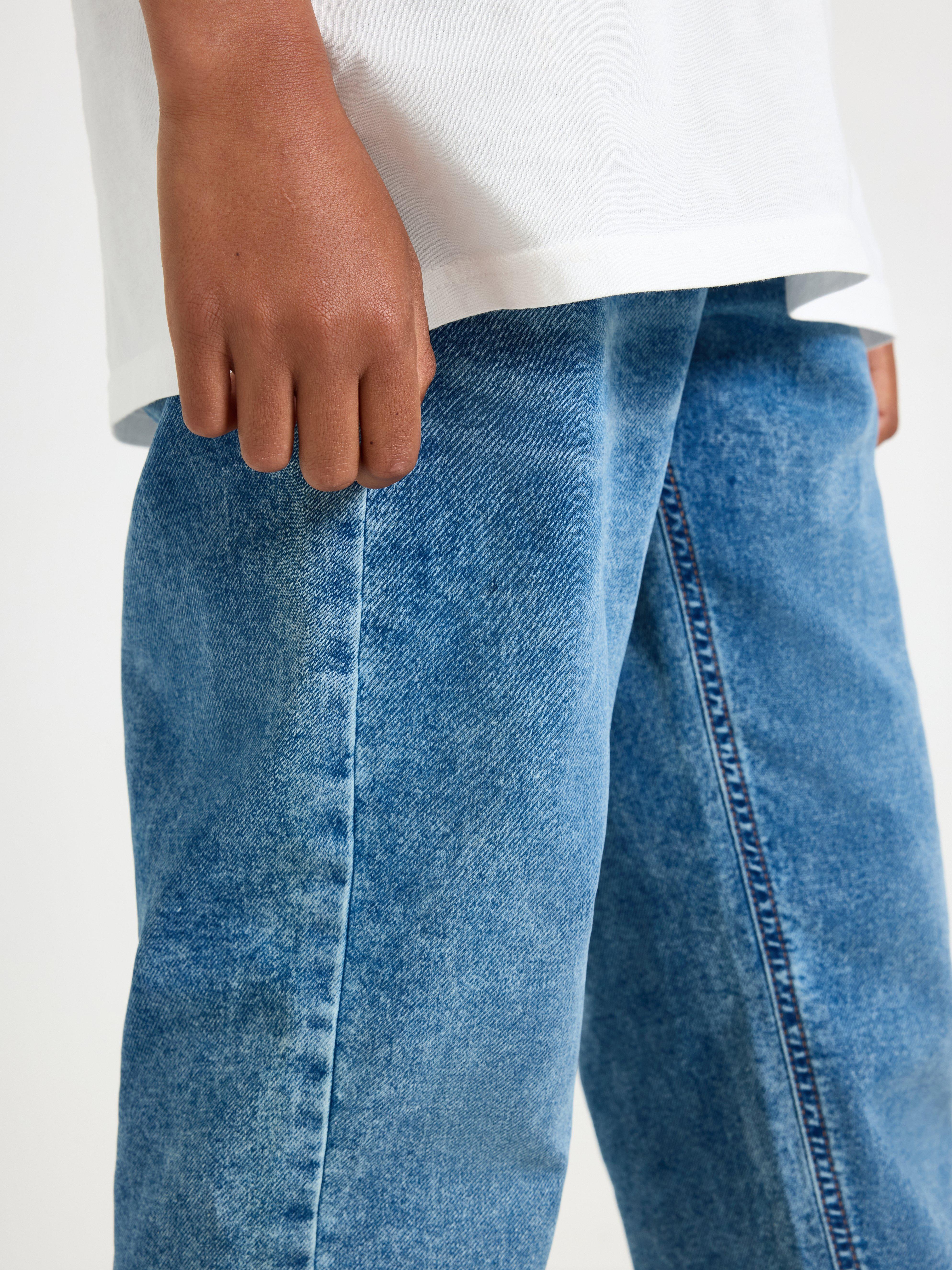 Džíny STAFFAN Rovné, regular střihy s kratšími nohavicemi Denim
