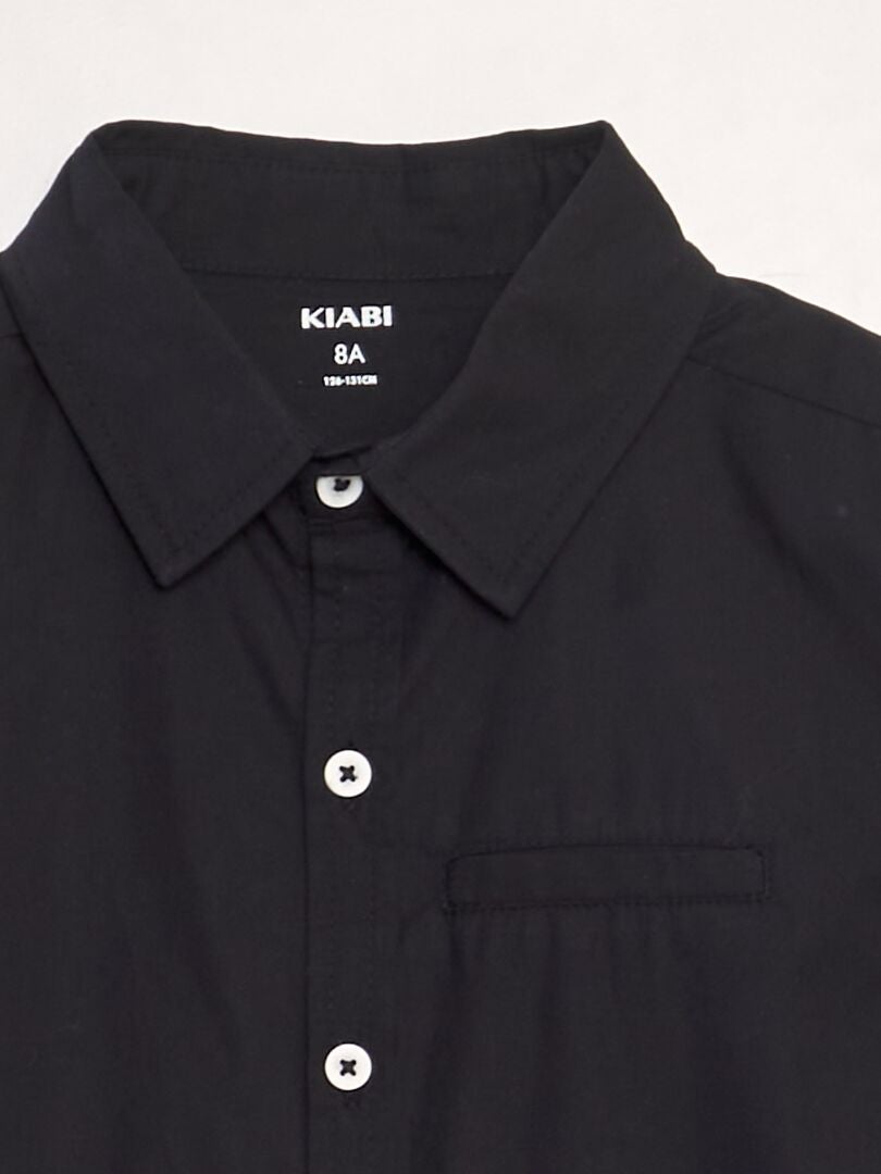 Effen shirt met korte mouwen - zwart