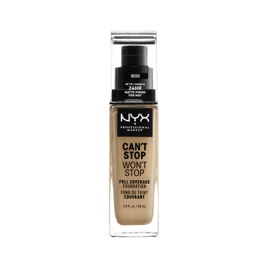 Base de maquillaje líquida profesional Nyx Can't Stop Won't Stop, 30 ml.