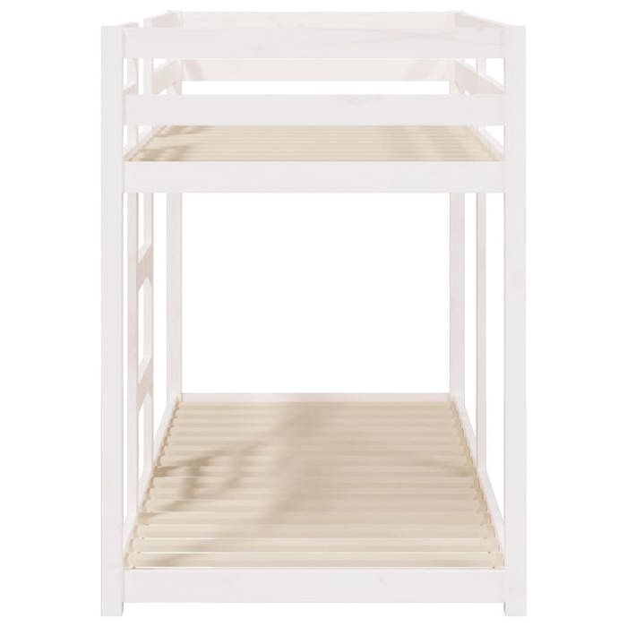 Estructura de litera vidaXL con somier de láminas, cama infantil, muebles de dormitorio, blanca, 75x190 cm, 821660