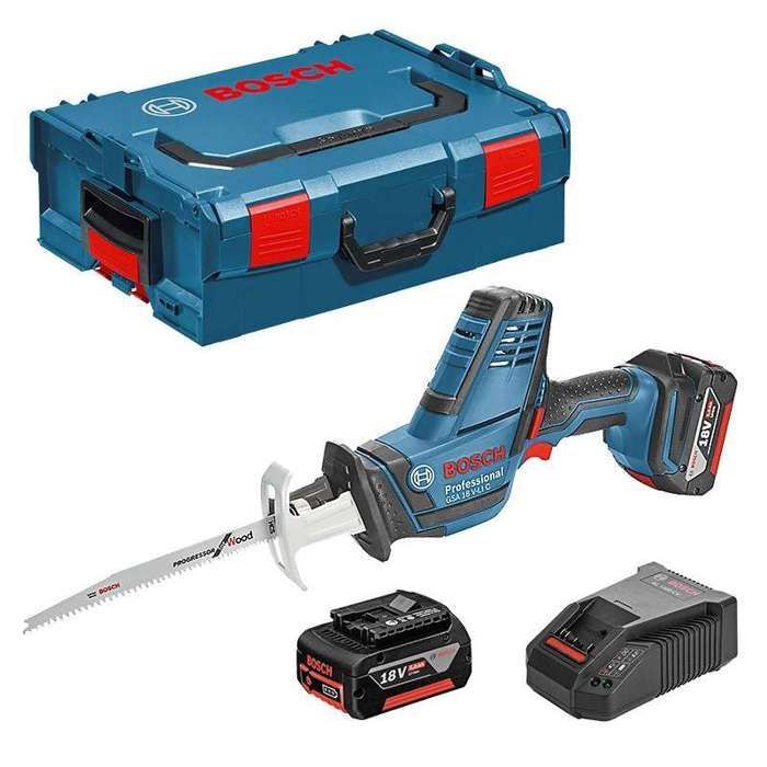 Bosch Pro Set Scie sabre sans-fil GSA 18 V-LI C 2 batteries Li-Ion 18 V 5,0 Ah malette L-BOXX 06016A5002