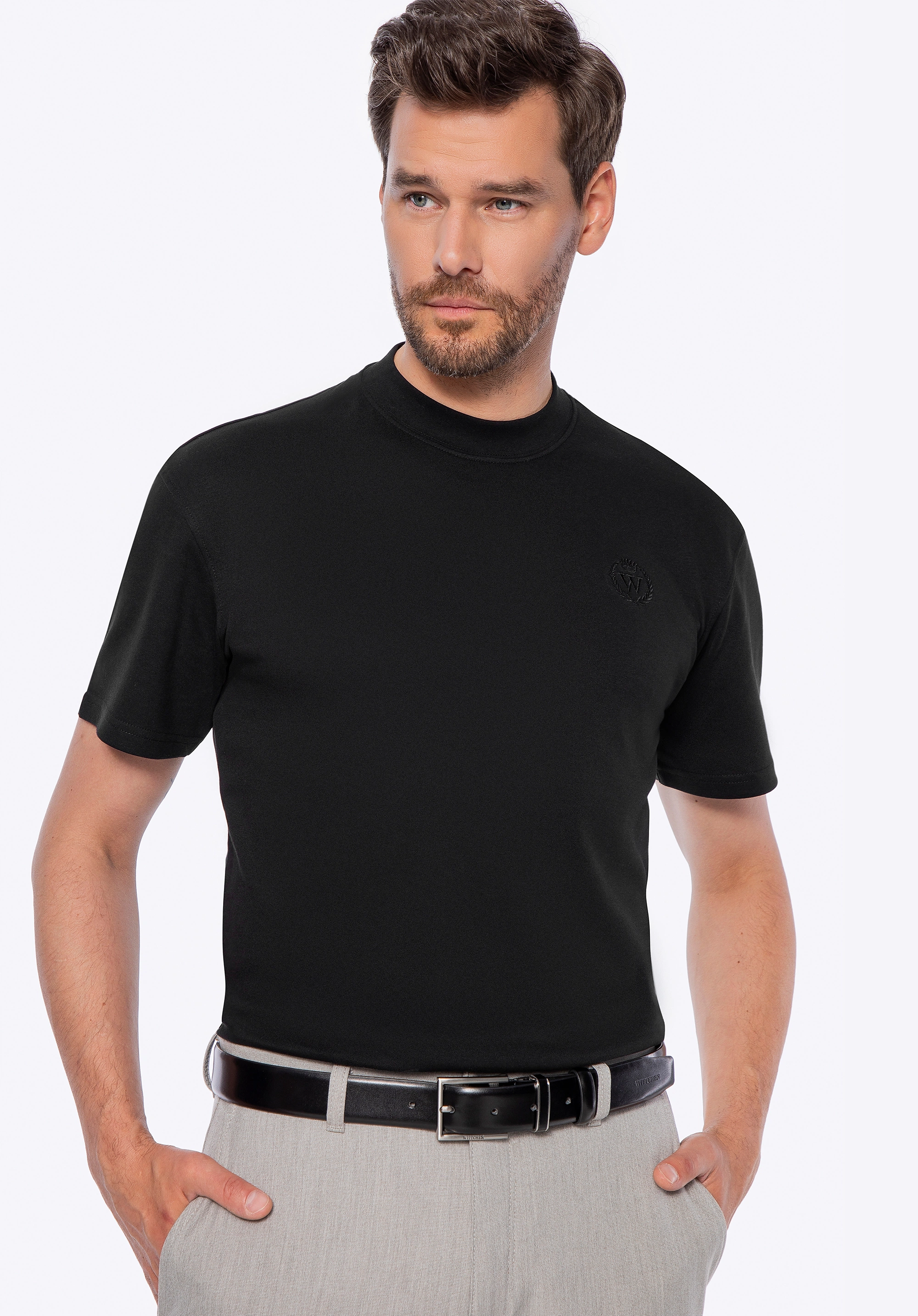 T-shirt męski z bawełny czarny