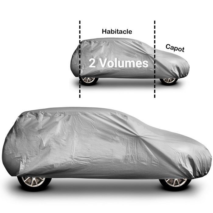 Funda para coche WERKA PRO de 2 volúmenes con forro, TALLA L (480x193x155cm)