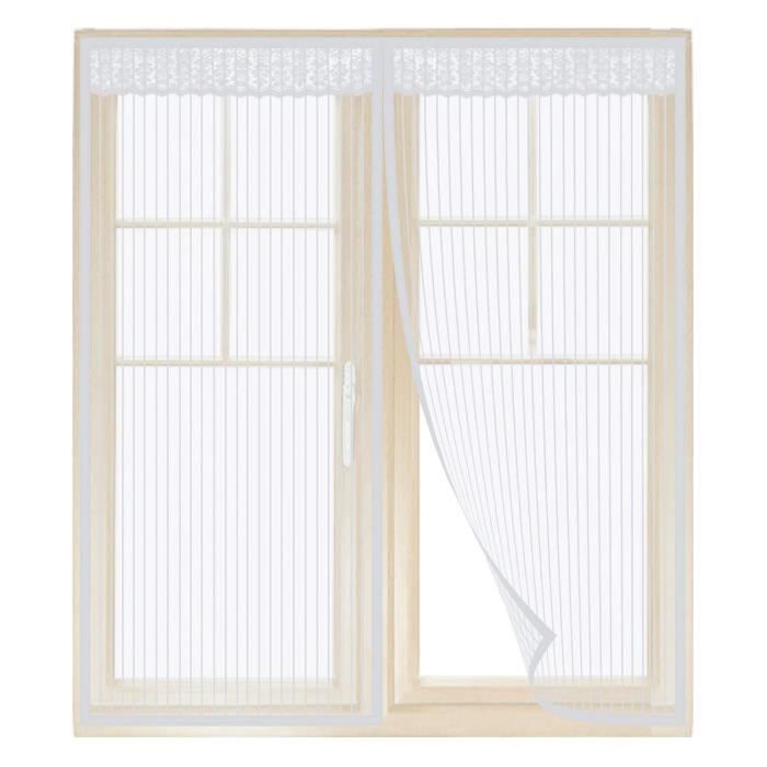 Mosquitera magnética para ventana - Freosen - 130x150CM Blanca - Cierre automático - Mosquitera