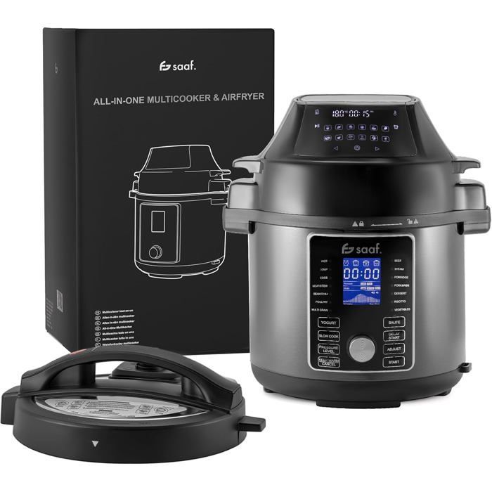 Multicuiseur Avec Airfryer – Set De 15 Pièces – 24 Programmes – Slowcooker, Cuiseur À Riz, Vapeur & Cocotte-Minute – 6L[MU736]