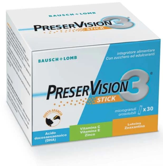 PRESERVISION PreserVision 3 Voedingssupplement voor het gezichtsvermogen 30 oplosbare sticks voor een beter zicht en welzijn