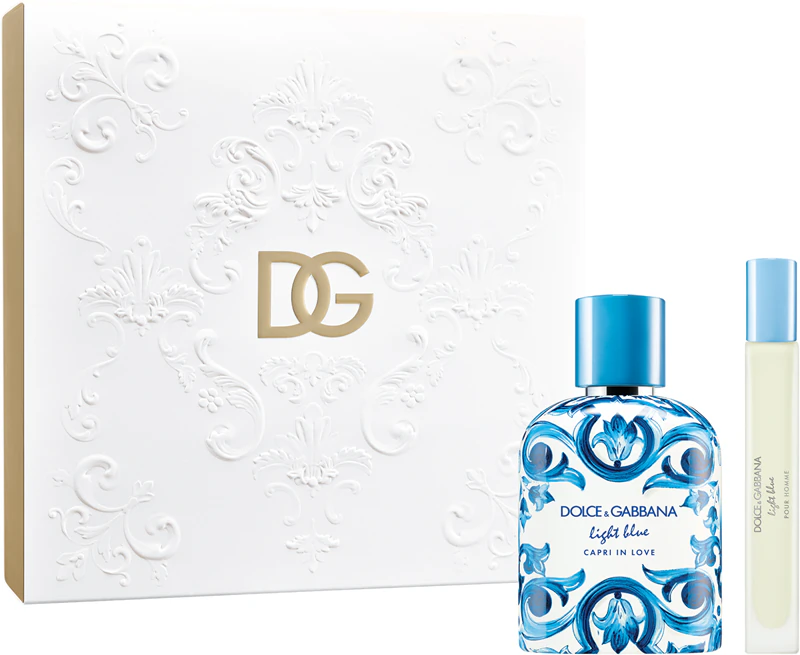 Conjunto de presente Dolce&Gabbana Light Blue Capri In Love Pour Homme para homens