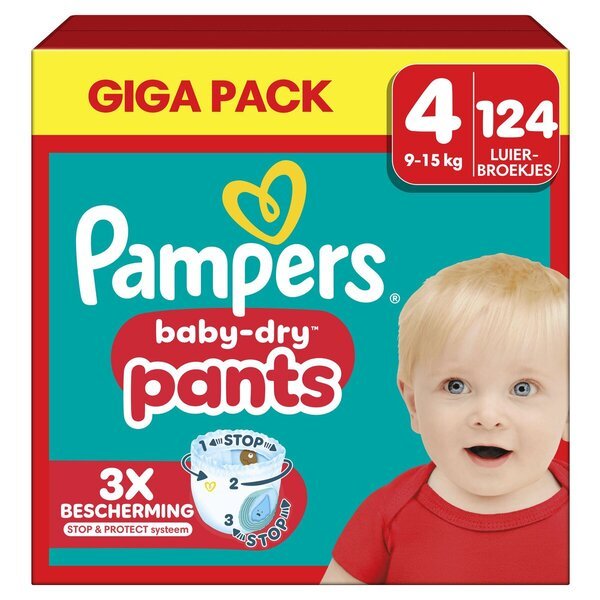 „Pampers Baby-Dry Pants“ 4 dydžio sauskelnės<br>4 dydis (9–15 kg), 124 vnt.