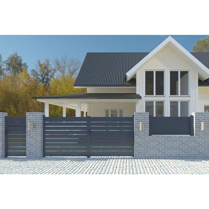 Puerta batiente - Casanoov - VOGEL - 3 m de altura (125 cm) - Gris - Aluminio