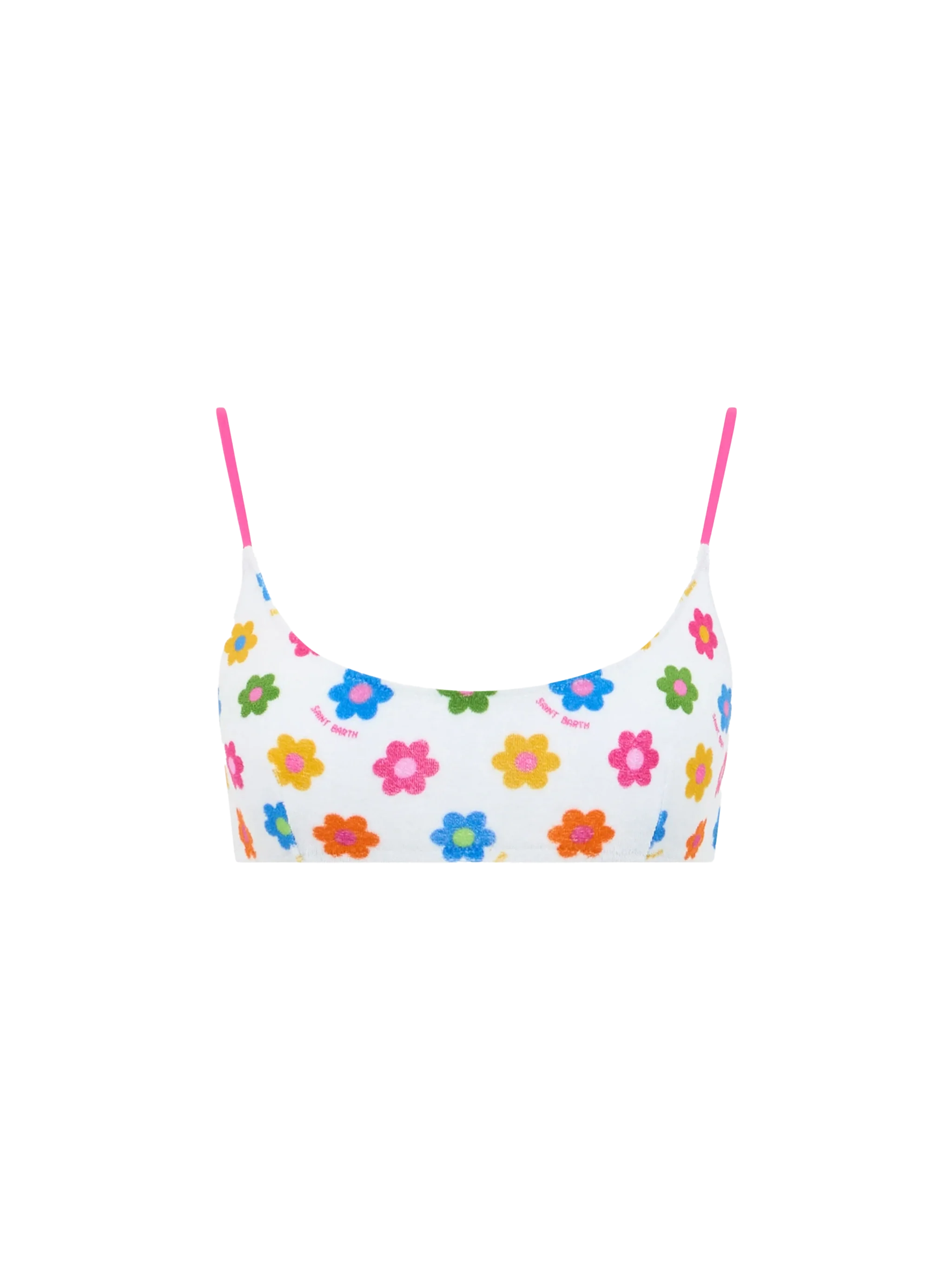 Top tipo bralette de felpa con estampado Judy Daisy