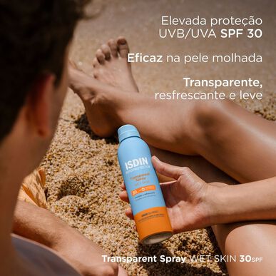 Isdin Wet Skin tělový opalovací sprej SPF30 250 ml