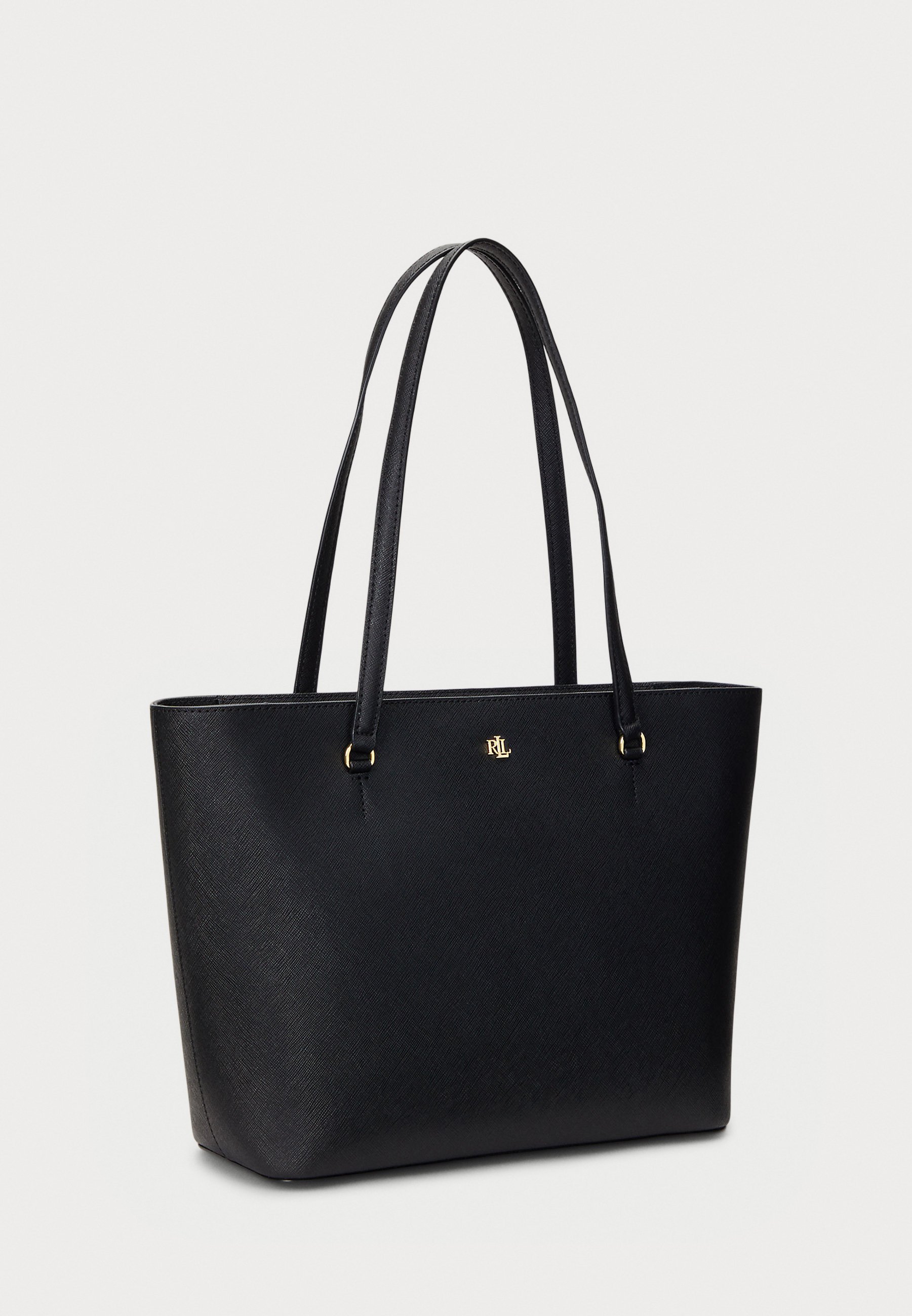Lauren Ralph Lauren CROSSHATCH LEATHER MEDIUM KARLY TOTE - Handtas - zwart