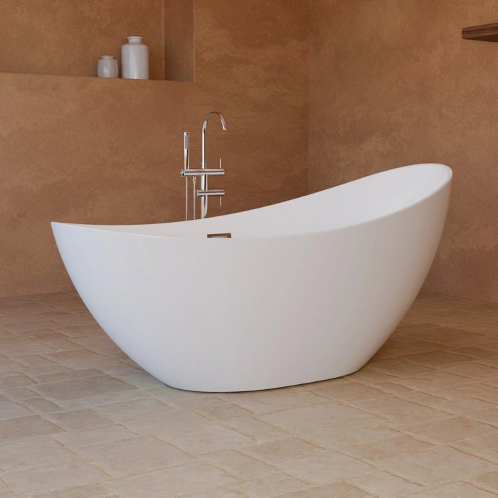 Bañera exenta Loona 170, blanca, 170 x 80 x 80 cm, de SPALINA - Blanco - 170 x 80 x 80 cm