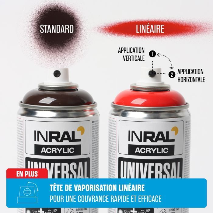 Peinture acrylique aérosol INRAL RAL5010 bleu gentiane brillant – séchage rapide, protection durable intérieur/extérieur – 400 ml