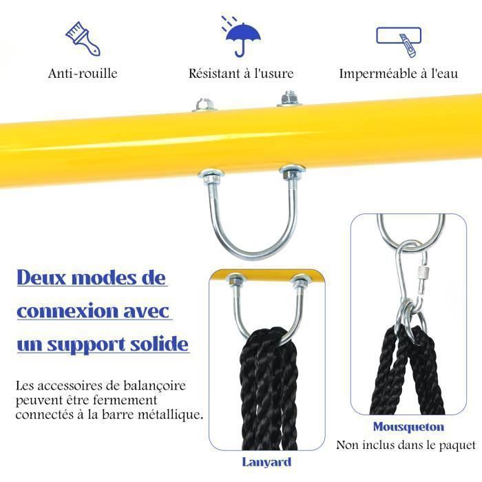 COSTWAY Round Bird's Nest Swing Set Ø100CM for Children, 200KG Load Capacity, with 2 Fixing Methods and Ropes
