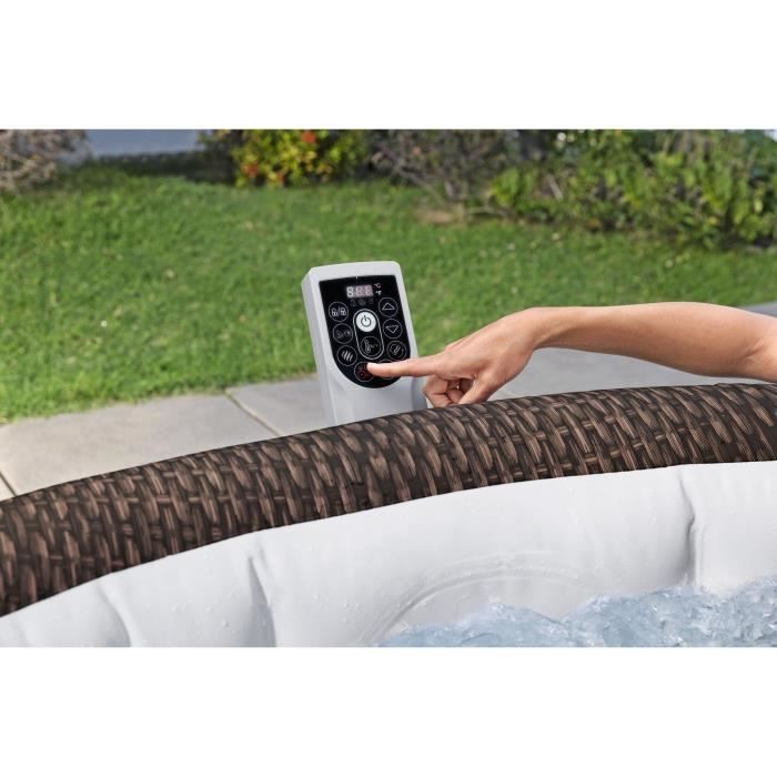 Spa hinchable BESTWAY - Lay-Z-Spa Bali - 180 chorros de aire - 216 x 71 cm - De 5 a 7 plazas - Redondo (cubierta, cartucho, difusor)