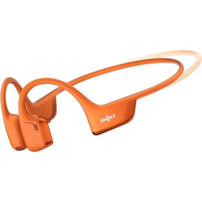 Auriculares de conducción ósea SHOKZ OpenRun Pro 2 Mini, Bluetooth 5.3, color naranja, IP55, 12 h de autonomía, USB-C.