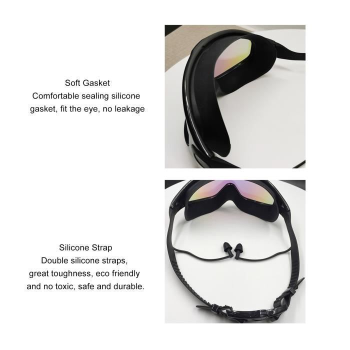 Occhialini da sub SURENHAP per nuoto e immersioni, con tappi per le orecchie, lenti in silicone trasparente, confezione sportiva nera.