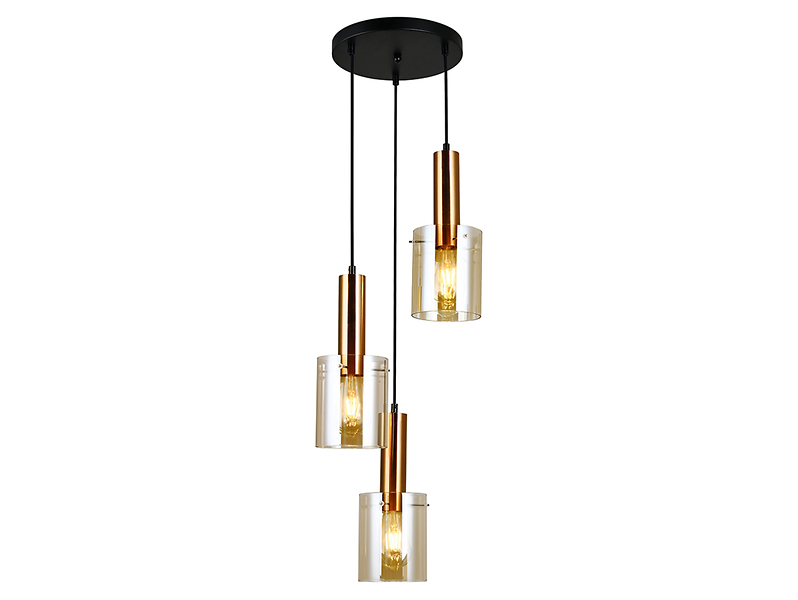 Lampa wisząca Sardo 3-punktowa stalowa złota