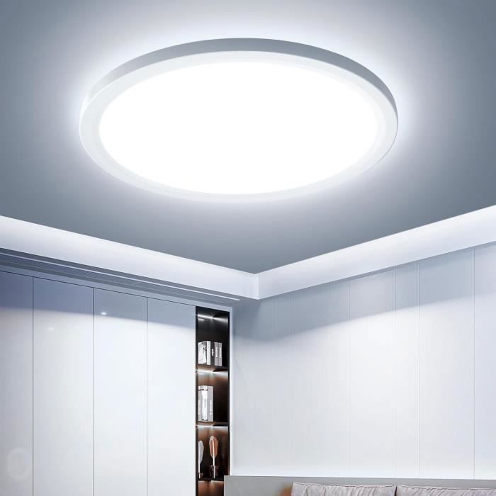 DORLINK Plafonnier LED Moderne - 24W 6500K Ø30cm - Étanche IP44 Blanc Pour Cuisine Salle d’Eau Entrée