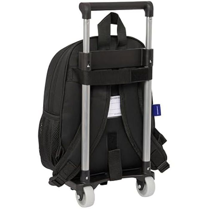 Mochila com Rodinhas SuperZings SAFTA 27 x 10 x 33 cm - Preta, unissex infantil, confortável e durável
