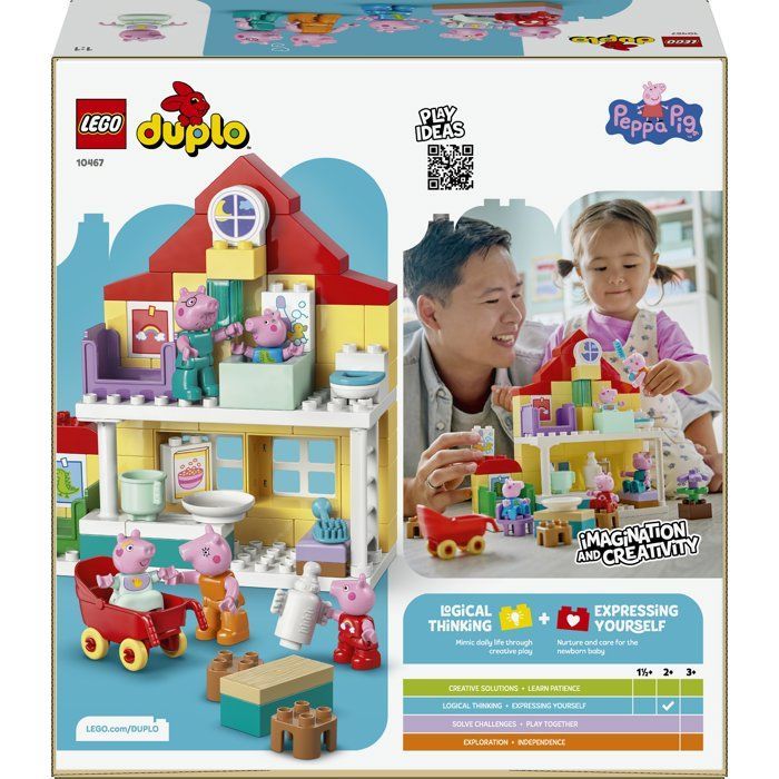 LEGO DUPLO Peppa Pig 10467 The Family House - Educational Toy for Babies Ages 2+ - Gift