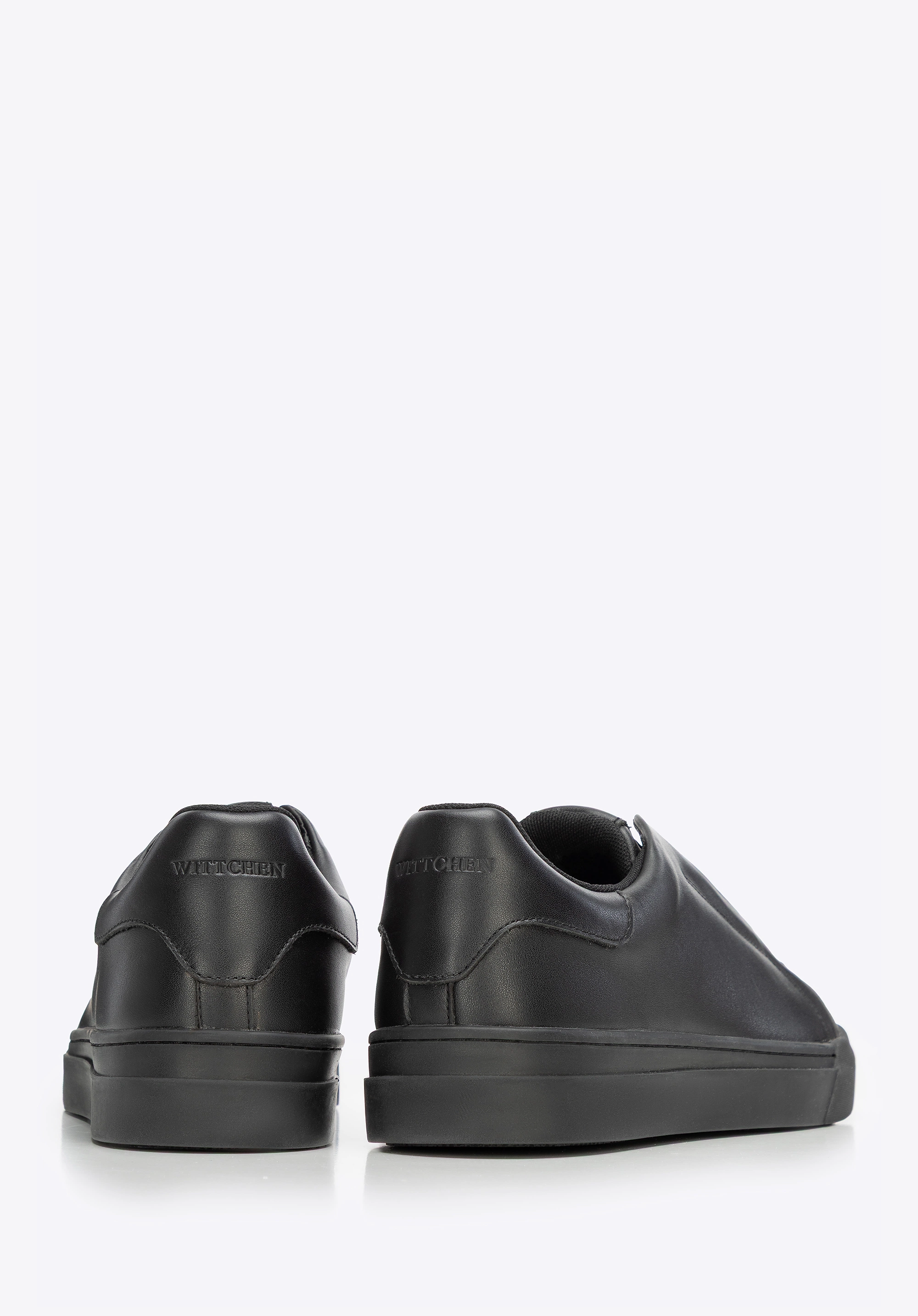 Męskie sneakersy ze skóry naturalnej wsuwane czarne
