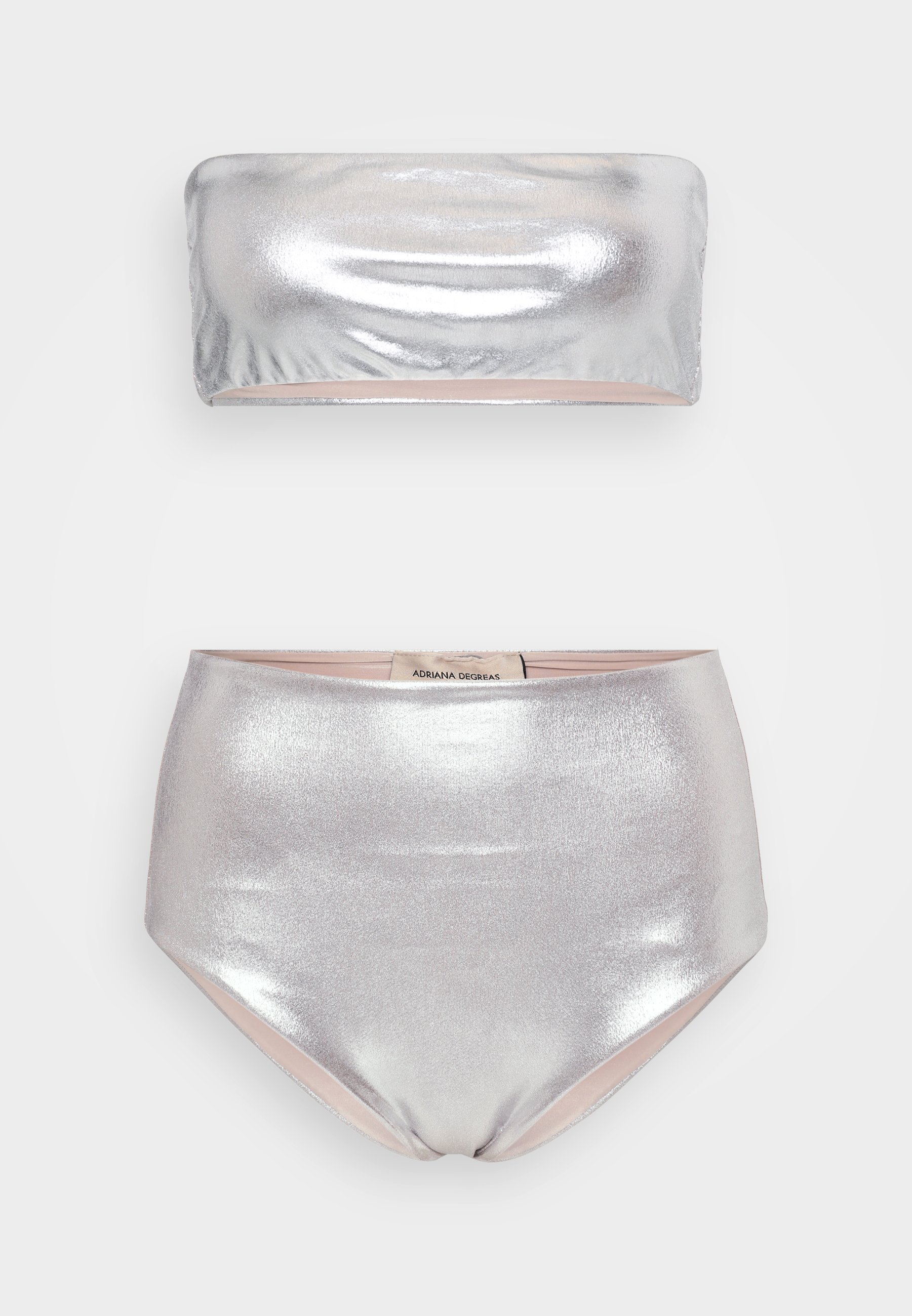 ADRIANA DEGREAS VINTAGE EFFEN HOGE TAILLE BANDEAU - Bikini - zilverkleurig