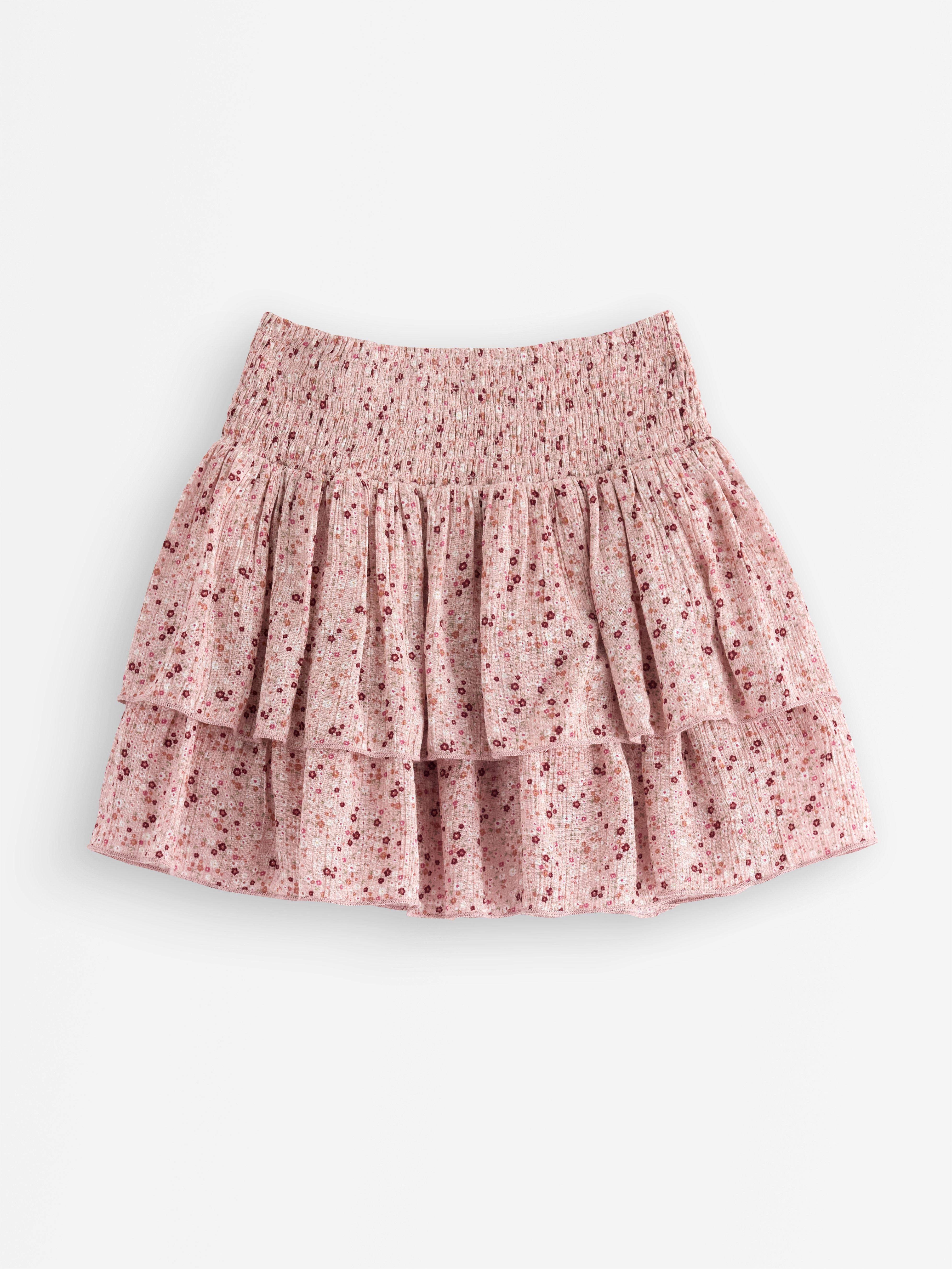 Volánková sukně z viskózy v barvě Dusty Pink