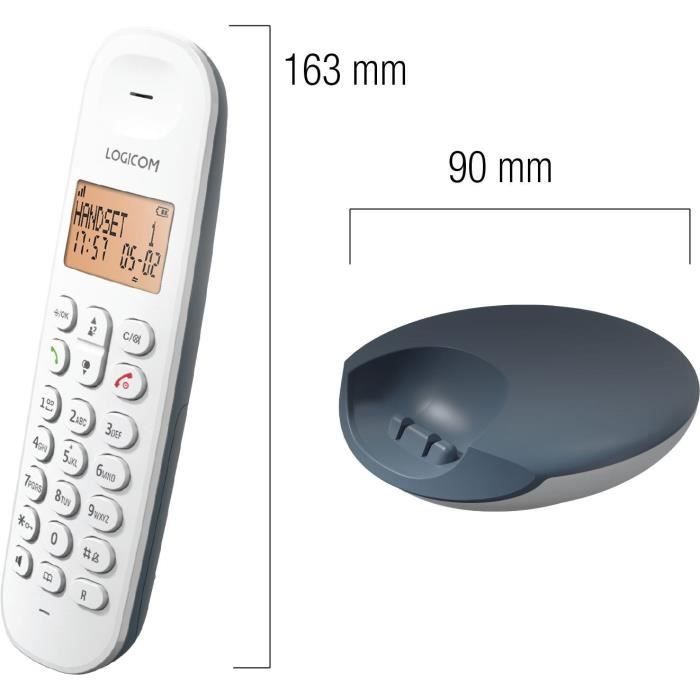 Schnurloses Festnetztelefon – LOGICOM – DECT ILOA 150 SOLO – Schiefergrau – Ohne Anrufbeantworter