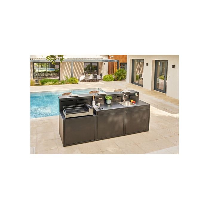 Plancha Premium Gaz - FORGE ADOUR - 2 brûleurs - Châssis Acier - Noir et Gris