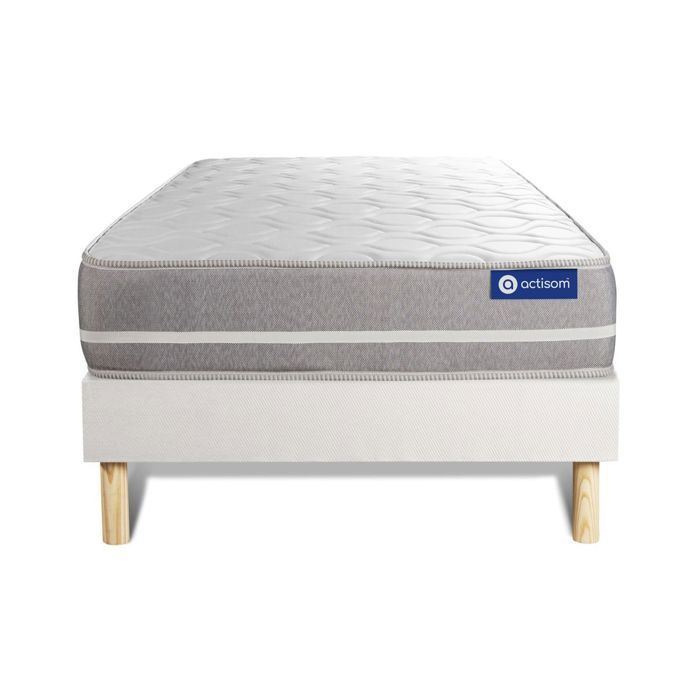 Set materasso e base letto 90x200 cm - Base letto bianca (montaggio richiesto) - Actimemo Touch