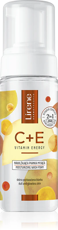 Espuma de limpeza hidratante Lirene Vitamina C+E com vitaminas C e E