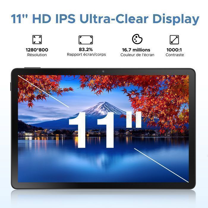 DOOGEE U11 PRO Android 16 Tablet, Unisoc T7200, 8580mAh Battery, 11-inch IPS 90Hz Display, 30GB + 256GB Storage, Widevine L1, WiFi 6 - Blue