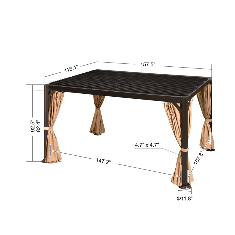 4,3 m széles x 3 m mély alumínium pergola