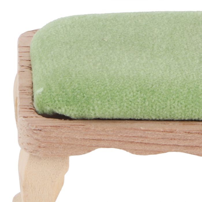 Taburete para casa de muñecas con cojín, simulación de mueble en miniatura, silla, modelo de mueble, escala 1/12
