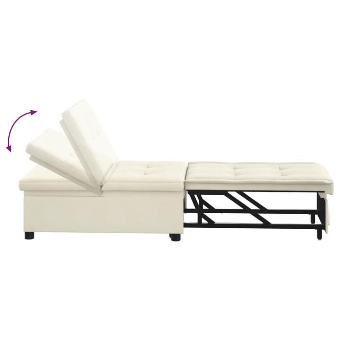 986046 y sofá cama 3 en 1, diván, convertible, en terciopelo color crema.