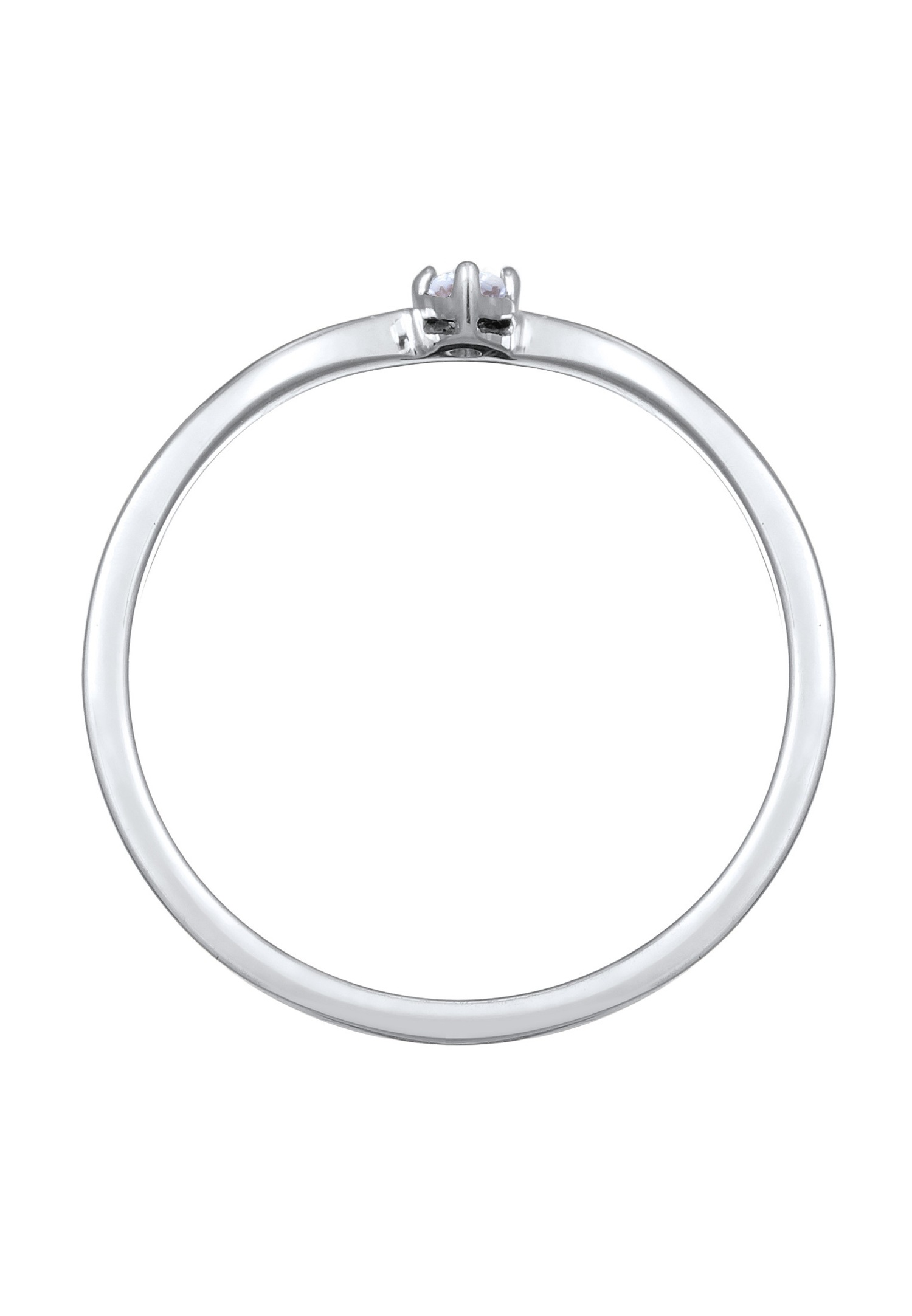 Elli DIAMONDS Femmes Pile en fOrme de V avec diamant (0.035 ct.) en Argent Sterling 925