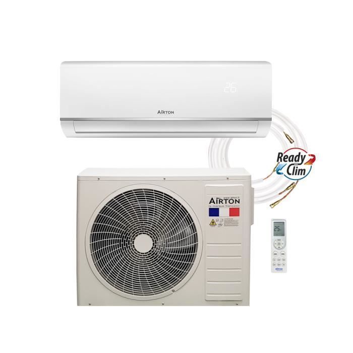 Pack Airton prêt à poser: Climatiseur Mono-split Réversible - 5270/5500W A++A+. Vendu avec liaisons Readyclim 4m + Wifi