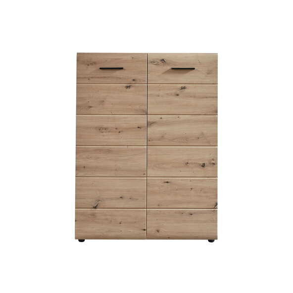 Line schoenenkast met 2 deuren, eikenhout