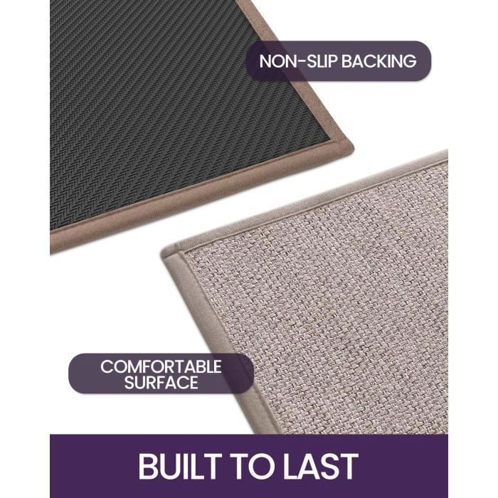Tapis Cuisine Antidérapant 43.5 x 150 cm Tissé Tapis de Couloir Tapis de Cuisine Devant Evier Lavable Anti-saleté