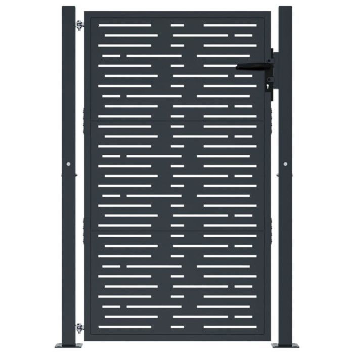 vidaXL Garden Gate, Patio Gate, Security Barrier, Outdoor Terrace Gate, Anthracite 105x130 cm Steel 153192