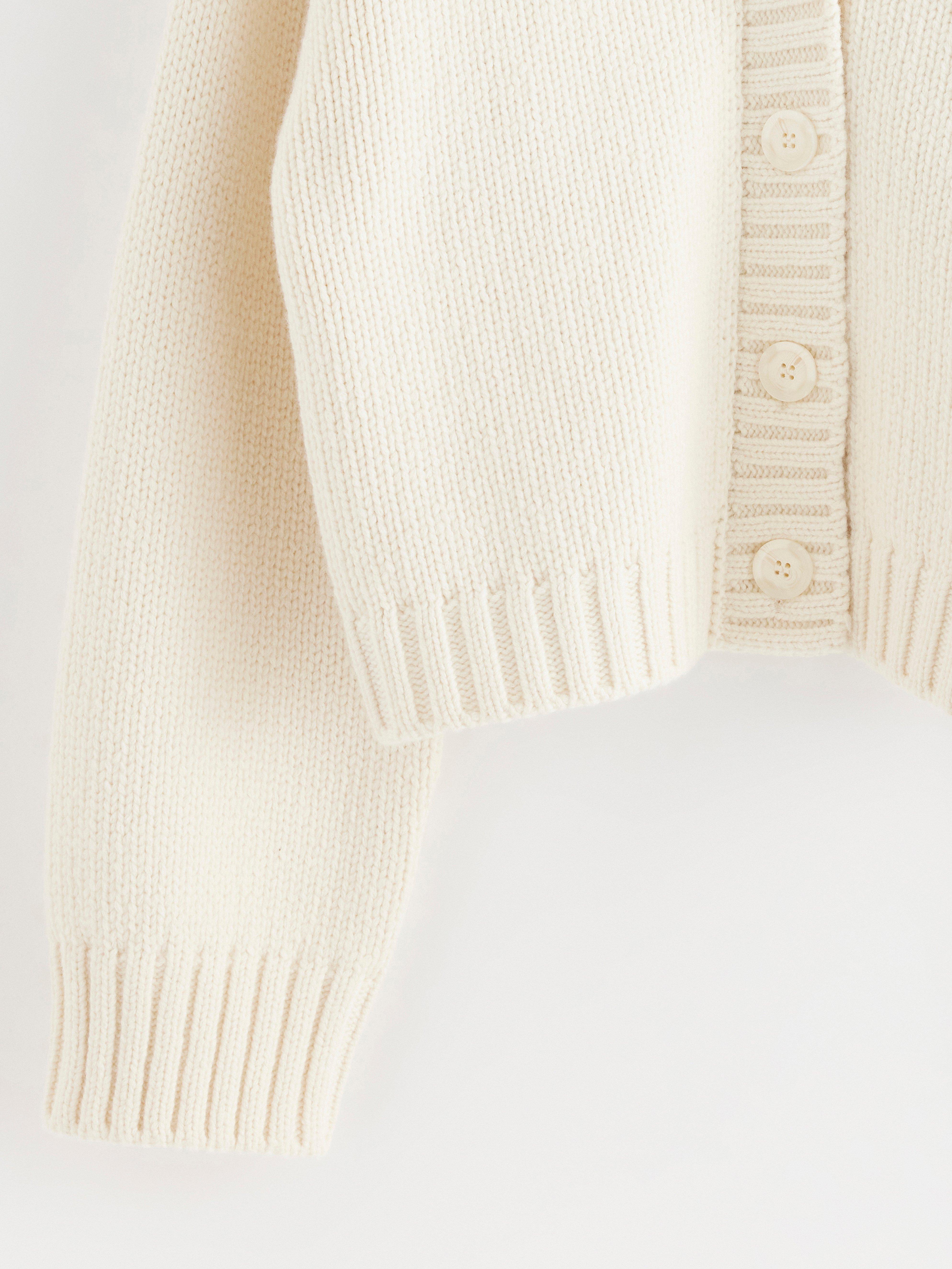 Cardigan i ullblanding i off-white