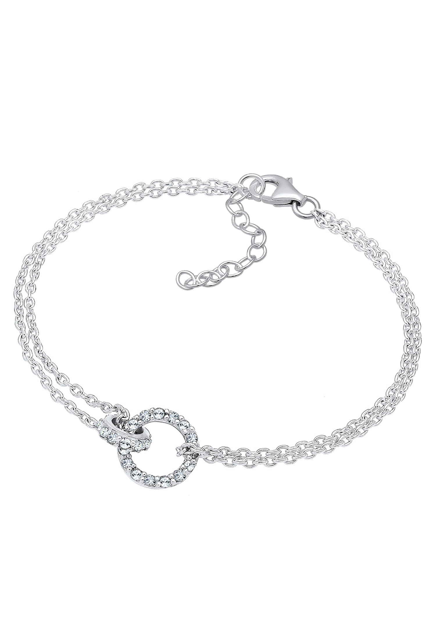 Elli Femmes Cercle Étincelant Élégant avec cristaux en argent sterling 925