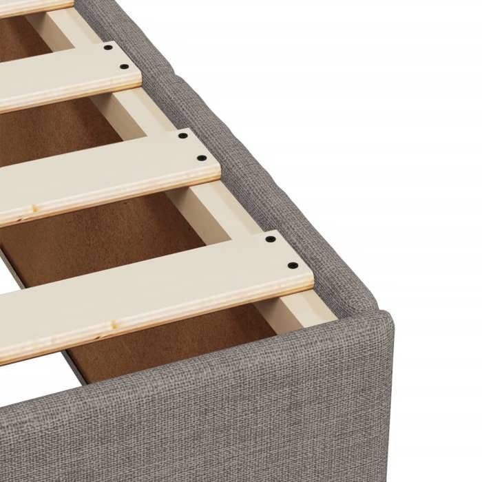 Cama de madera color topo de 200 x 200 cm - Estable y duradera - Estructura de cama - Colchón no incluido - Tela color topo de 200 x 200 cm 001_718816