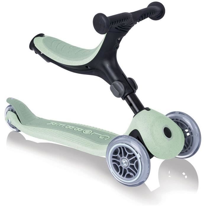 GLOBBER ACTIVE ECOLOGIC 3-Wheel Scooter - Pistachio - Recycled Plastic - Ride-On - Wide Seat - 15 months to 9 years