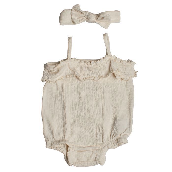 Conjunto de 2 piezas: body y diadema 875139 para bebé niña - Caqui