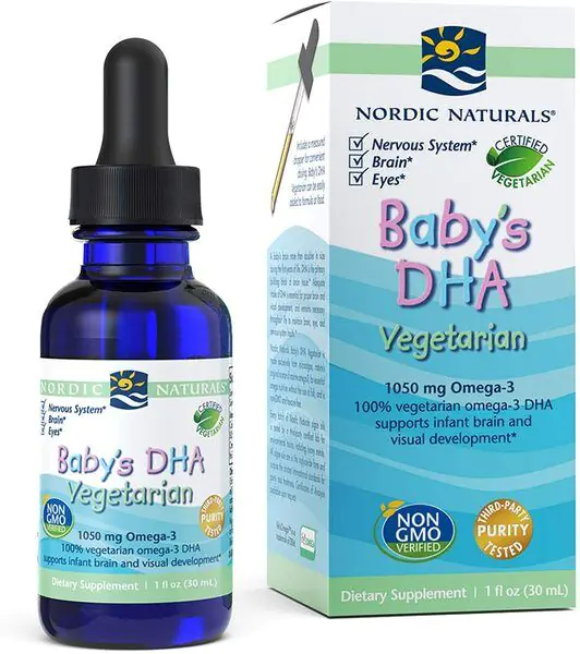 Nordic Naturals Baby's DHA Vegetarian, Kwasy Omega-3 1050mg dla dzieci, Krople