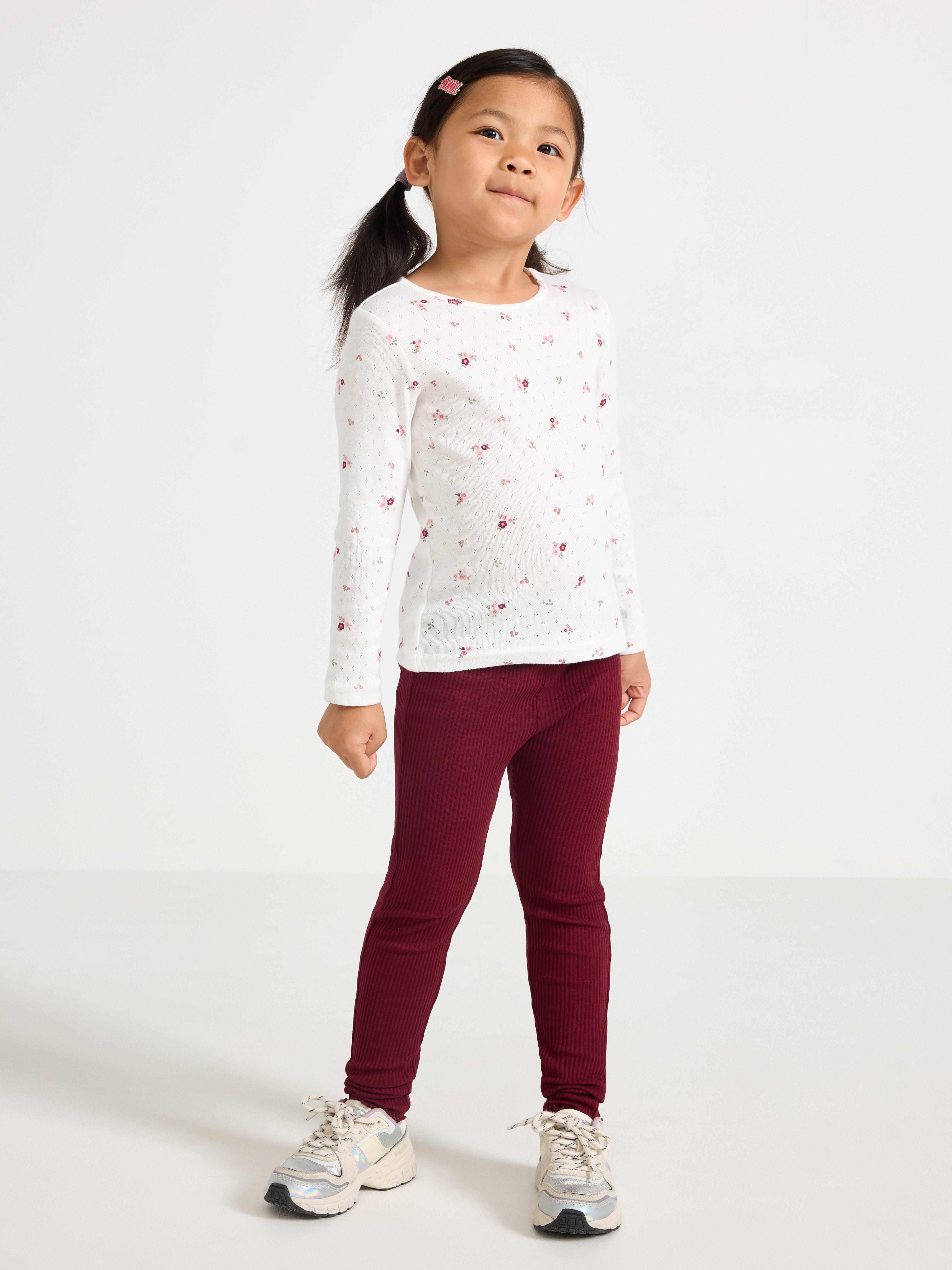 Žebrované legíny Dk dusty red